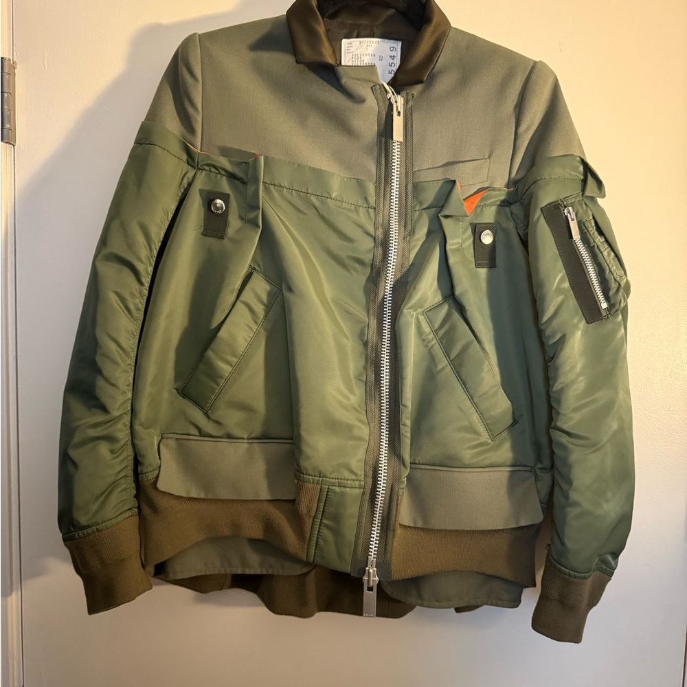 Sacai Khaki Blazer Bomber Jacket